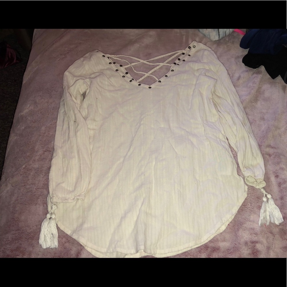 Hollister White cris cross back top